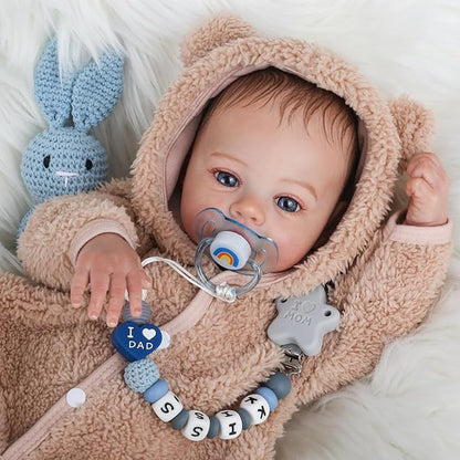 Reborn Baby Dolls - 18 Inch Realistic Baby Doll Lifelike Full Baby Boy Real Life Baby Doll with Soft Vinyl Body can Swimming with Accessories Gifts for Kids 3+