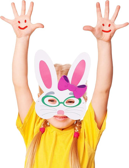 JOYIN 10 Pcs DIY Easter Bunny Mask Craft Kit Easter Crafts and Activities for Pretend Play, Decorate and Wear, Dress-Up Party Accessory, Animal Mask Assortment Easter Eggs Hunt and Theme Party
