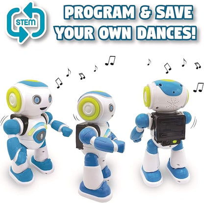 Lexibook - Powerman Jr. Smart Interactive Toy That Reads in The Mind Toy for Kids Dancing Plays Music Animal Quiz STEM Programmable Remote Control Boy Robot Junior Green/Blue - ROB20EN
