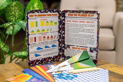 Bendon TS Shure Slingshot Airplanes Educational Activity Tin with Stabilizer Hooks and Slingshots 50511