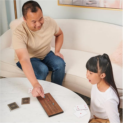 Spin Master Games Legacy Deluxe Cribbage Classic Game with Lined Wooden Case and Colored Metal Movers, Family Game for 2 to 4 Players Ages 8 and up