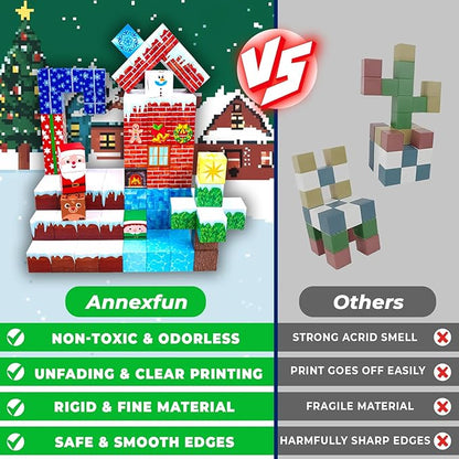Magnetic Blocks - 150 PCS Build Magnetic Frozen Christmas - Magnetic Toys for Montessori Toddler Christmas Birthday Gifts - STEM Sensory Toys for 3 4 5 6 7 8 9 10 Year Old Boys & Girls