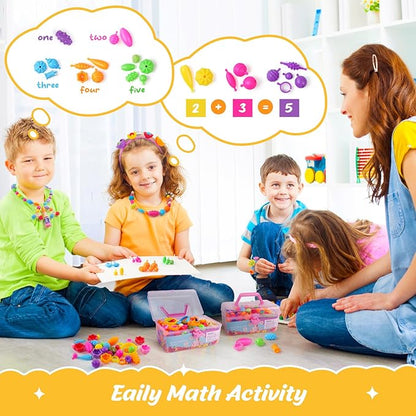 NEXBOX Crafts Jewelry Making Kit for Girls - Toddler Pop Beads Toys Sets for Kids, Necklace, Bracelet, Headmaking and Ring, Ideas Birthday Gifts Age 3 4 5 6 7 8 Years Old