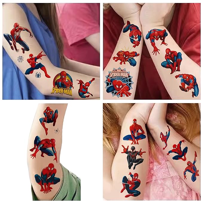40Sheets Cartoon Spider-Man Temporary Tattoos for Kids Birthday Party Favors, Cute Spider-Man Decoration Sticker Gifts for Girl Boys Home Activity Class Prizes Carnival Christmas Rewards