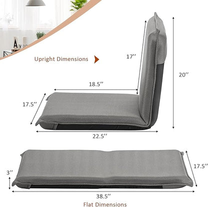 S AFSTAR Adjustable Floor Chair Set of 2, Cushioned Lounger Recliner with 6-Position Comfortable Back Support & Thick Padded, Lazy Sofa Floor Gaming Chair, Floor Seat for Gaming Reading Meditation