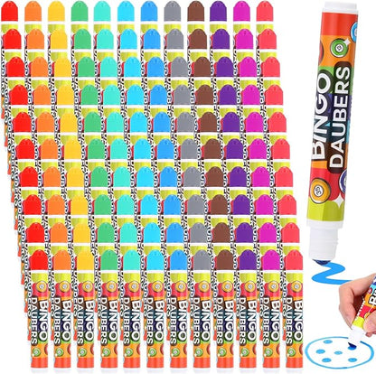 Crtiin 120 Pack Mixed Colors Set of Daubers Dot Markers Supplies in 12 Colors Art Markers Paint Craft for Art and Crafts Painting Supplies Drawing Coloring