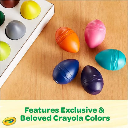 Crayola Egg Crayons (12ct), Washable Toddler Crayons, Jumbo Crayons for Toddlers, Preschool Art Supplies, Toddler Gifts, Ages 1+
