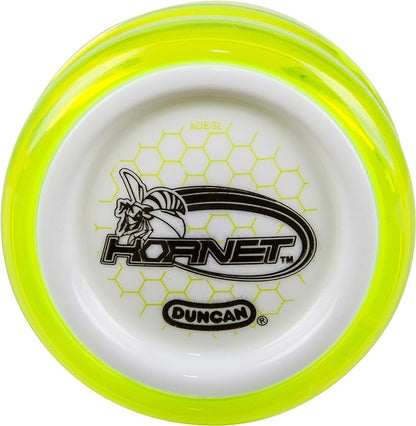 Duncan Toys Hornet Pro Looping Yo-Yo with String, Ball Bearing Axle and Plastic Body, Green with White Cap
