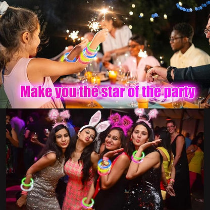 Jeffbaubl 30 Pcs LED Bracelets,6 Color Glow Sticks Bracelets,Light Up Bracelets,Glow Bracelets,Glow In The Dark Party Supplies for Kids Adults,Light Up Toys Gifts for Birthday Concert Carnival