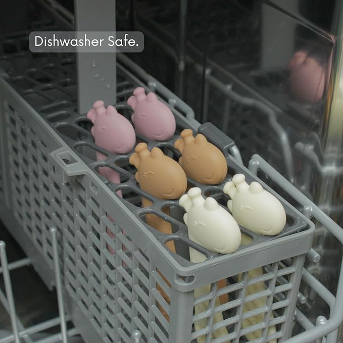 Silicone Giraffe Baby Spoon and Teether BPA Free Soft Tip Utensils for Baby Led Weaning Self Feeding and Teething Relief Dishwasher Safe Easy to Hold Infant Training Spoon Set for 6+ Months 2 Pack