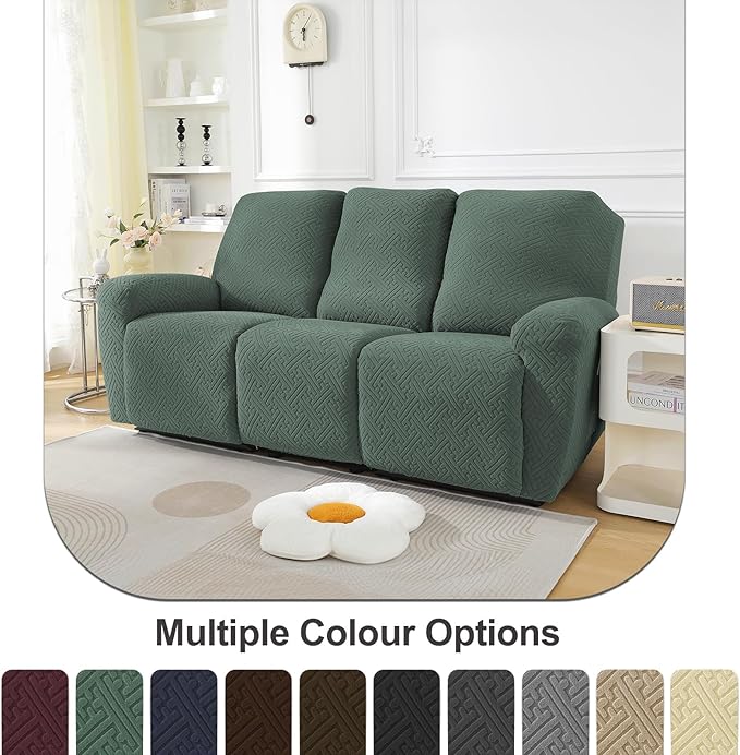 NORTHERN BROTHERS Stretchy Recliner Sofa Covers 3 Seater, Couch Cover Recliner Sofa 3 Cushions, Sofa Recliner Covers, Light Green