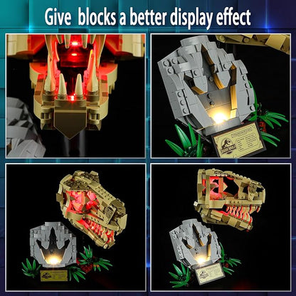 Vaodest LED Light for Lego 76964 Dinosaur Fossils: T. rex Skull Set,Design and Configuration Compatible with Model 76964 (LED Light Only, Not Building Block Kit)