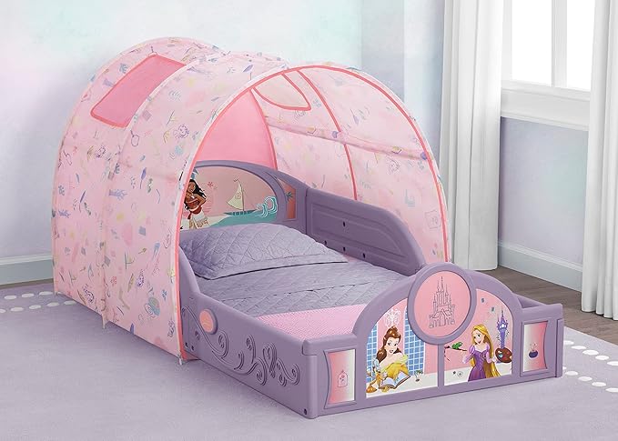 Delta Children - Disney Princess Sleep and Play Toddler Bed with Tent, Purple/Pink