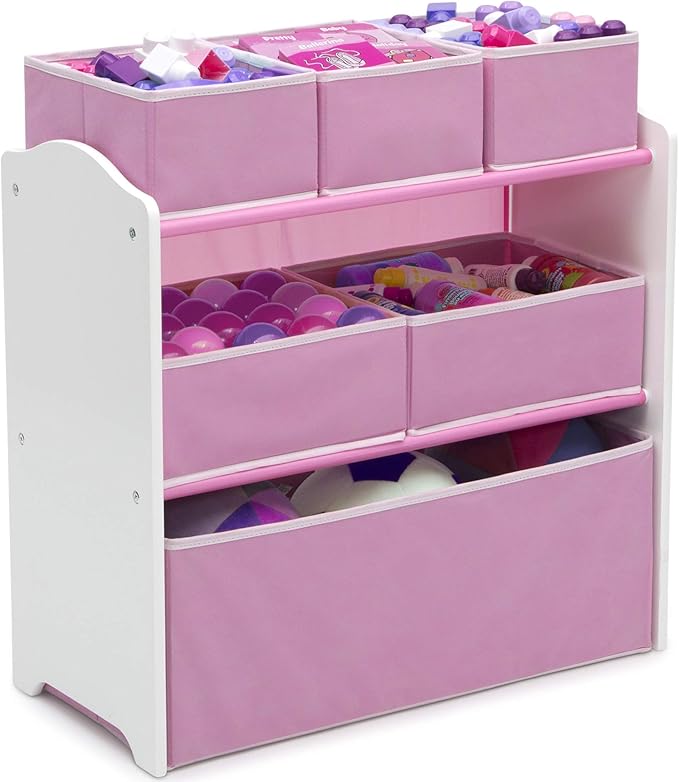 Delta Children 4-Piece Toddler Playroom Set, Pink/White