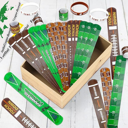40 Pieces Football Party Favors, Football Silicone Wristbands Football Rubber Bracelets for Football Game Day Teens Birthday Football Theme Party Football Team Awards Presents