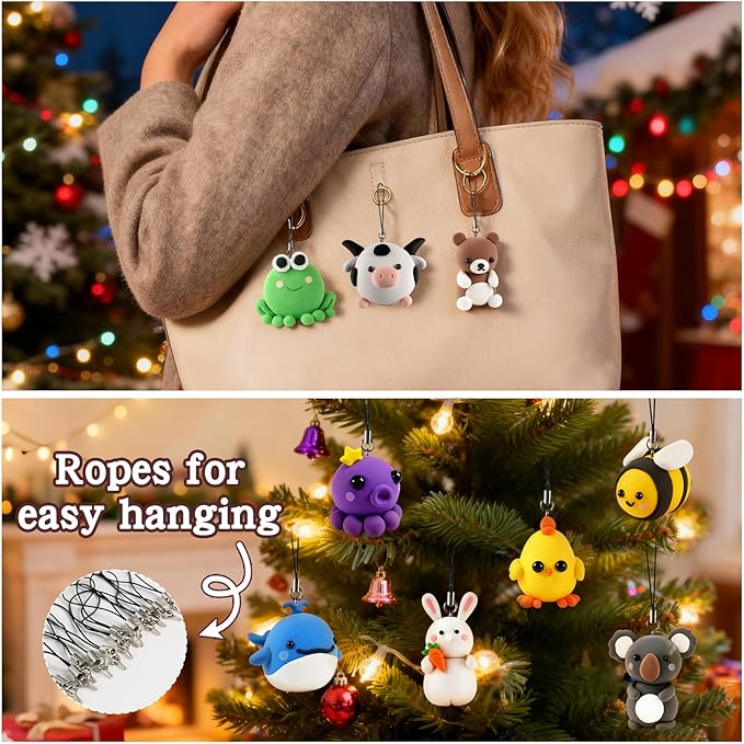 Christmas Air Dry Modeling Clay for Kids, Polymer Clay Kit Super Light & Soft DIY Play Dough Animals Crafts Set, Creatibles Art and Crafts Valentine's Day Christmas Gifts for Beginners Kids Boys Girls