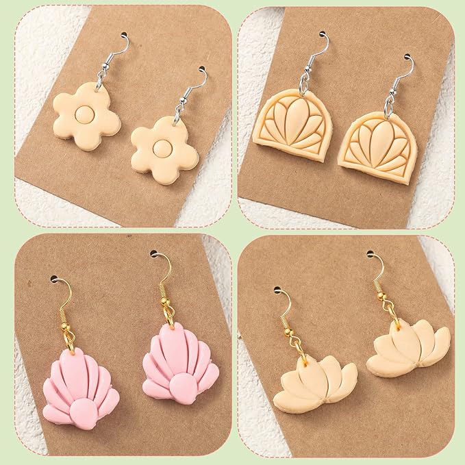 Kajaia 114 Pcs Polymer Clay Earring Cutters Bohemian Polymer Clay Cutters for Earrings Set Jewelry Making Supplies for Women Craft DIY