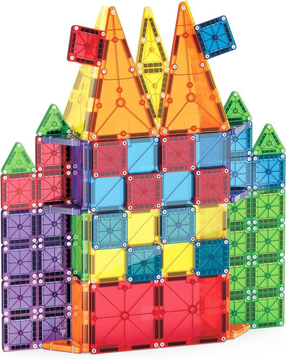 MAGNA-TILES Combo 62-Piece Magnetic Construction Set, The Original Magnetic Building Brand