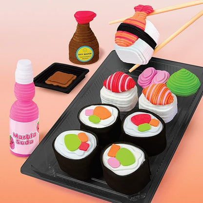 Fashion Angels Sushi Sticker Stackers, Foam Sticker Stacking Set with 3D Modeling, Includes Play & Pretend Food Stackable Stickers, Craft Activity Kit for Kids