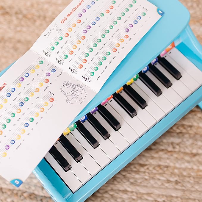Melissa & Doug Learn-to-Play Piano With 25 Keys and Color-Coded Songbook - Blue