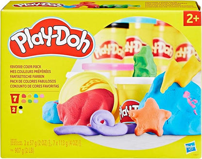 Play-Doh 9 Pack Favorite Color Set, Assorted Colors, 2 & 4 Ounce Modeling Compound Cans, Kids Arts & Crafts, Preschool Toys for 2 Year Old Girls & Boys & Up (Amazon Exclusive)