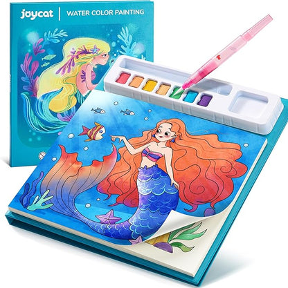 JoyCat Paint with Water Coloring Books for Toddlers, Watercolor Painting Sets for Kids Ages 3-5 4-8, Arts and Crafts Drawing Activities Toy Birthday Gifts for Boys Girls (Ocean Princess)