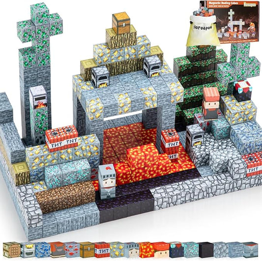 110Pcs Magnetic Blocks Craft World Set, Magnetic Blocks Le Building go Toys for Kids,STEM Sensory Toys for Toddlers Kids Christmas Birthday Gifts for 3+ Years Old Girls Boys