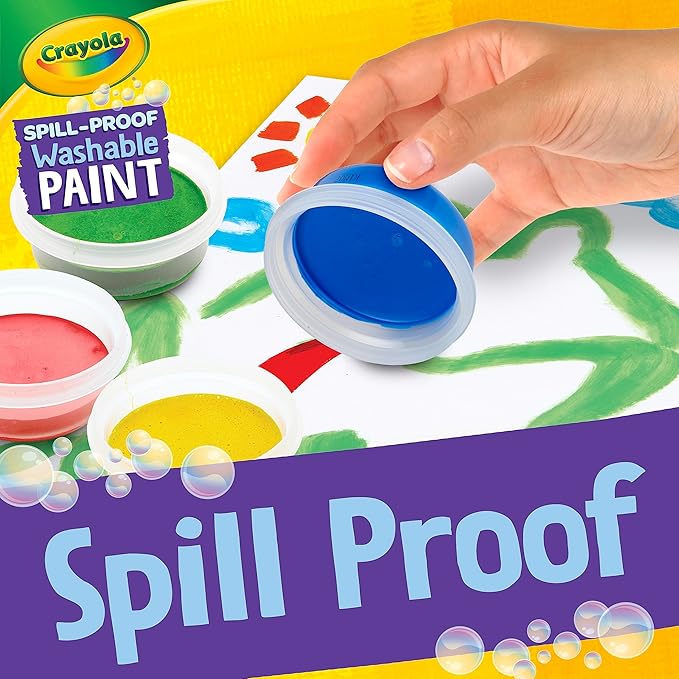 Crayola Spill Proof Paint Set (25ct), Washable Paint for Kids, Kids Craft Supplies, Holiday Gift for Toddlers & Kids, Nontoxic, 3+