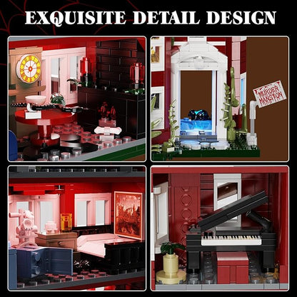 Murder House Building Set with Lights,Horror Story Movie Haunted House Building Blocks Toy,Mansion Model Kit Compatible with Lego Gift Idea for Friends and Fans 18+ (1171 PCS)