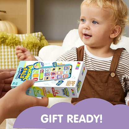 JOYIN Baby Toys 6-12 Months - Cell Phone with 4 Game Modes & 50+ Music and Learning Phrases, Educational Toys for Toddlers, Kids Phone Birthday Gifts for Girls Boys Age 1 2 3 Year Old