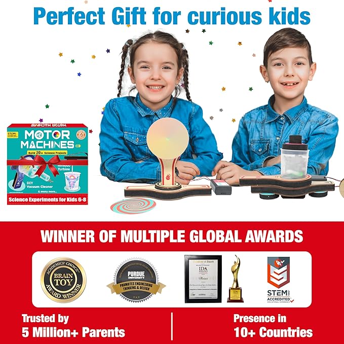 Butterfly Edufields 20in1 STEM Toys for Boys & Girls Age 8-12 | STEM Kits for Kids Age 8-12| Science Kits 8-10 | Motor Machines Project Kit | Robotics & Engineering Toys| Gift for 6 7 8 9 10 Year Old