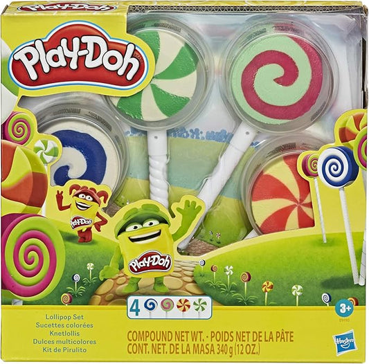 Play-Doh Lollipop 4-Pack of Pretend Play Candy Molds Filled with 3 Ounces of Non-Toxic Modeling Compound for Kids 3 Years and Up