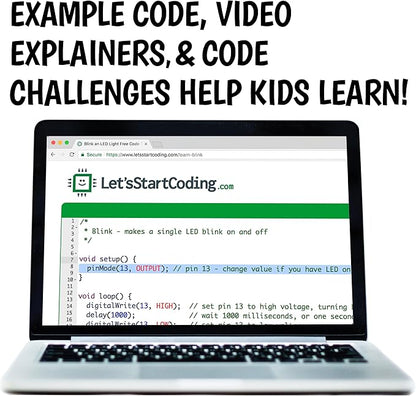 Code Lab All-Inclusive Coding Kit for Kids 8-12+ and Teens. Premium STEM Learning Toy for Boys & Girls Teaches C++ Programming. Includes Over 60 Electronic Components and Over 100 Online Lessons