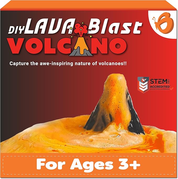 Butterfly Edufields DIY Volcano Kit | STEM Education | for Ages 3+ Years | Fun Games and Education | Learning & Education Toys | Fun Gift for Boys & Girls | Boys Toys | Science Experiments