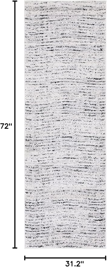 SAFAVIEH Adirondack Collection Runner Rug - 2'6" x 6', Ivory & Silver, Modern Abstract Design, Non-Shedding & Easy Care, Ideal for High Traffic Areas in Living Room, Bedroom (ADR117B)