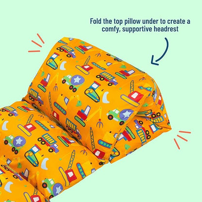 Wildkin Microfiber Pillow Lounger, 87 X 27 Inches, Under Construction