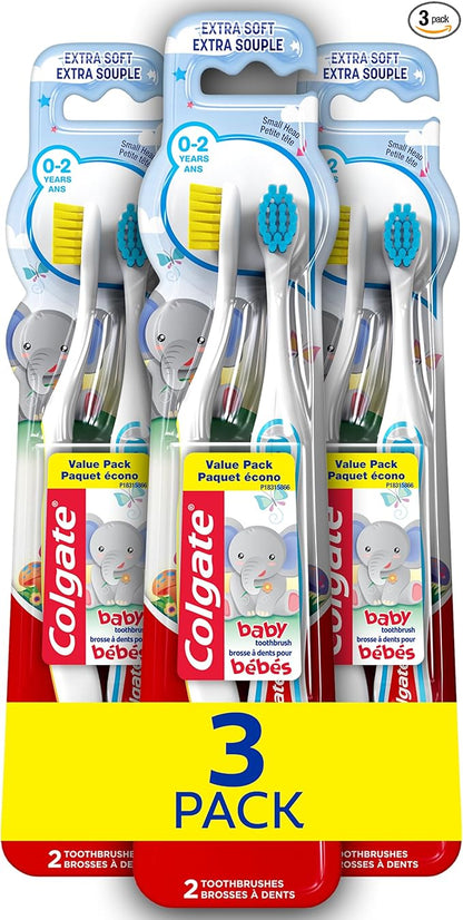 Colgate My First Baby and Toddler Toothbrush, Extra Soft Toothbrush, 6 Count