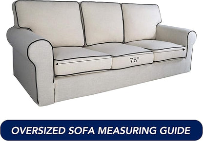 PureFit Reversible Quilted Sofa Cover, Water Resistant Slipcover Furniture Protector, Washable Couch Cover with Non Slip and Elastic Straps for Kids, Pets (Oversized Sofa, Greyish Green/Beige)