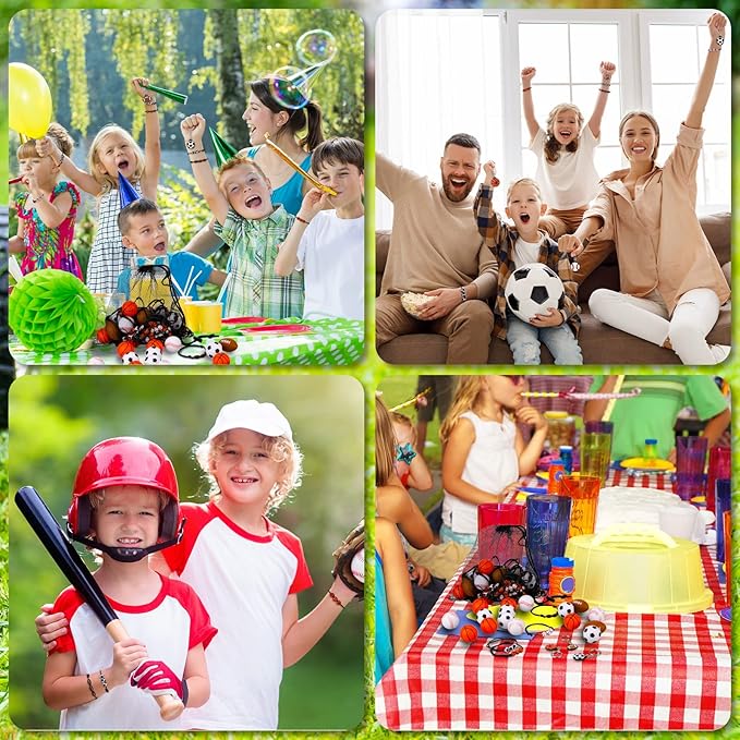 Nosiny 108 Pcs Sportball Party Favors Bulk 36 Pcs Sport Keychain Gifts 36 Pcs Sportball Stress Balls 36 Pcs Sportball Charm Bracelets for Team Birthday Party Supplies