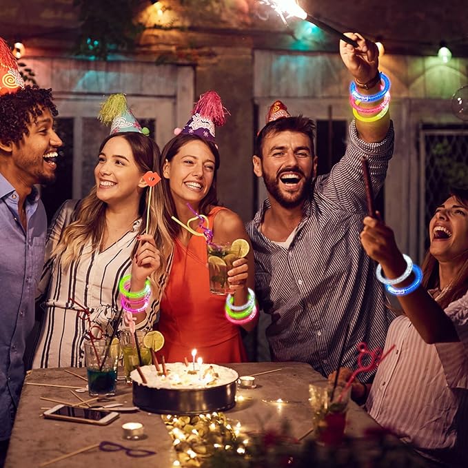 Jeffbaubl 20 Pcs LED Glow Bracelets,6 Color LED Bracelets,Light Up Bracelets,Glow In The Dark Party Supplies for Kids Adults,Light Up Toys Gifts,Bracelets Glow for Birthday Concert Carnival (20 Pack)