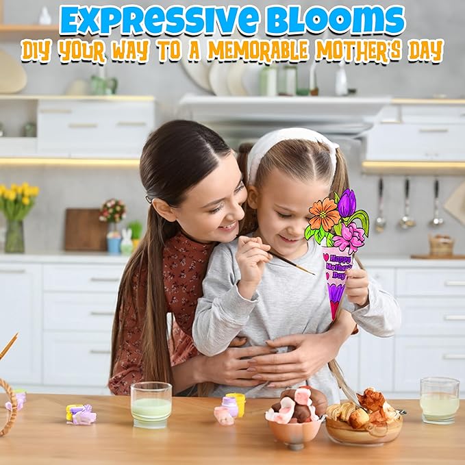 Color Your Own Mother's Day Bouquet - Makes 12 - DIY Crafts for Kids and Fun Home Activities