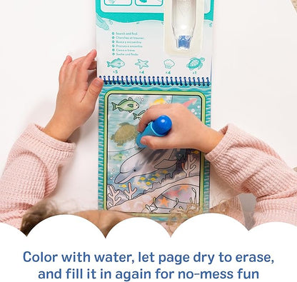 Melissa & Doug On The Go Water Wow! Mess Free Coloring Book, Reusable Water-Reveal Activity Pad, Under The Sea, Travel Toys, Party Favors, for Toddlers & Kids Ages 3+ - FSC Certified