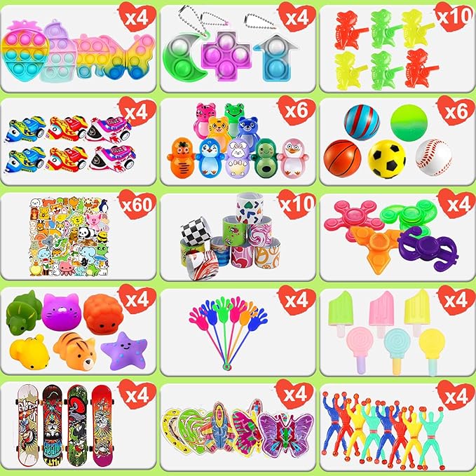 132 Pcs Party Favors Toys for Kids 4-8,Assortment Treasure Box Toys for Classroom Prizes,Goodie Bags Stuffers,Christmas Stocking Stuffers,Pinata Fillers Bulks Small Toys Carnival Prizes