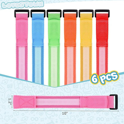 LovesTown 6PCS Glow in the Dark Wristbands, Multicolor Light Up Bracelets LED Wristbands for Kids Night Events Party Supplies