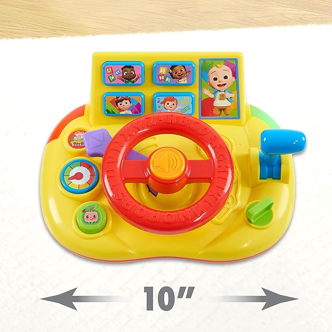 CoComelon Learning Steering Wheel with Lights and Sounds, Learning & Education, Batteries Included, Medium, Kids Toys for Ages 3 Up by Just Play