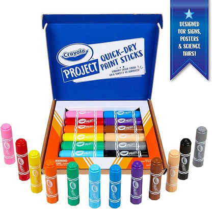 Crayola Quick Dry Paint Sticks, Amazon Exclusive Colors, Paint Set for Kids, 12 Count