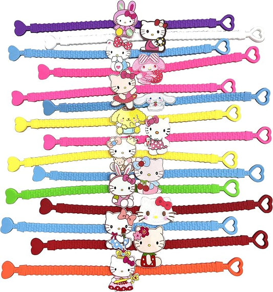 15pcs Cartoon Character Bracelets Wristband Bracelets for Birthday Party Supplies Favors Prize Rewards