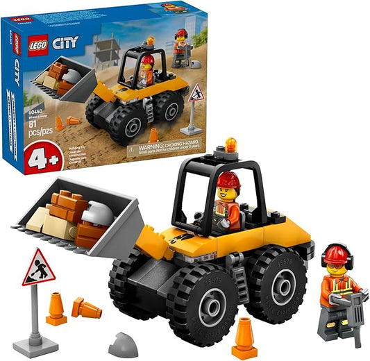 LEGO City Yellow Construction Wheel Loader Building Sensory Toy - Construction Vehicle Toy for Toddlers, Boys and Girls, Ages 4+ - Educational, Learning Gift Idea for Preschoolers - 60450