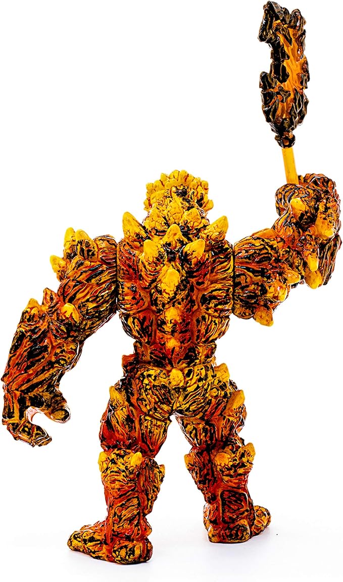 Schleich Eldrador Creatures Mythical Lava Monster - Lava Monster with Magic Axe, Posable Lava Golem Fantasy Action Figure, Highly Durable,for Boys and Girls Ages 7+