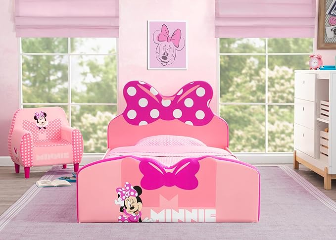 Delta Children Disney Minnie Mouse Upholstered Twin Bed, Pink